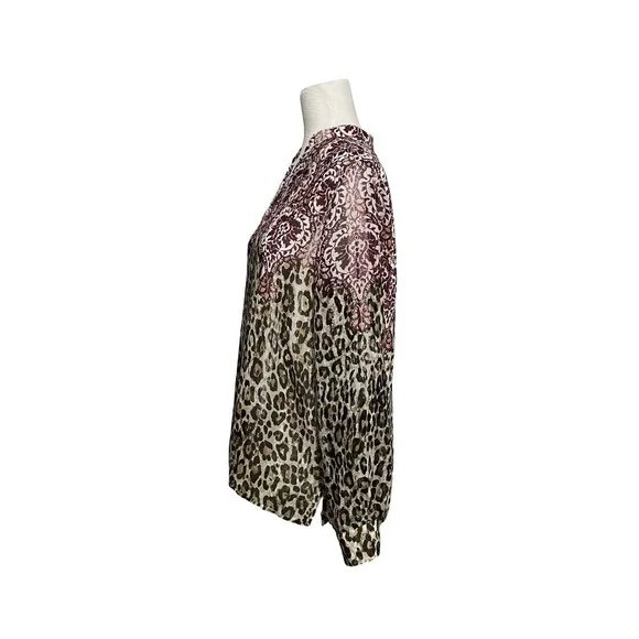 🔥 ALFRED DUNNER Floral Leopard V-Neck Shell Button Blouse 12 EUC! 🔥 - Picture 2 of 11
